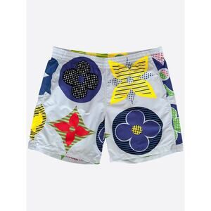 Louis Vuitton Grey Multicolor Flower Monogram Swimshorts